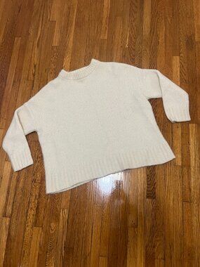 Jenni Kayne Alpaca Blend Ivory Cocoon Crewneck Sweater - Woman's Medium